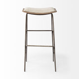 Mercana Katniss Bar/Counter Stool Cream Fabric | Gold Metal | Bar