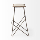 Mercana Katniss Bar/Counter Stool Cream Fabric | Gold Metal | Bar