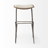 Mercana Katniss Bar/Counter Stool Cream Fabric | Gold Metal | Bar