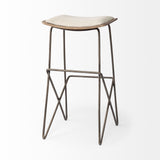 Mercana Katniss Bar/Counter Stool Cream Fabric | Gold Metal | Bar