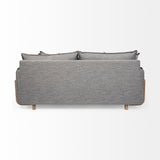 Mercana Roy Sofa Castlerock Gray Fabric | Brown Wood