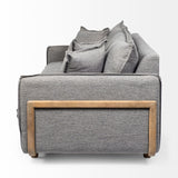 Mercana Roy Sofa Castlerock Gray Fabric | Brown Wood