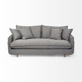 Mercana Roy Sofa Castlerock Gray Fabric | Brown Wood