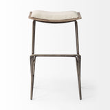 Mercana Katniss Bar/Counter Stool Cream Fabric | Gold Metal | Counter