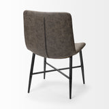 Mercana Barrow Dining Chair Brown Faux Leather | Black Metal