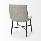 Mercana Barrow Dining Chair Beige Fabric | Black Metal 