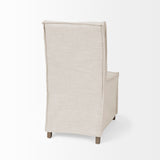 Mercana Elbert Dining Chair Cream Fabric | Brown Wood