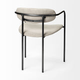 Mercana Parker Dining Chair Beige Fabric | Gray Metal