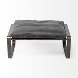 Mercana Hornet Ottoman Black Leather | Black Metal