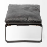 Mercana Hornet Ottoman Black Leather | Black Metal