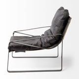 Mercana Hornet Accent Chair Black Leather | Black Metak