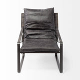 Mercana Hornet Accent Chair Black Leather | Black Metak