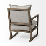 Mercana Sherlock Accent Chair Frost Gray Fabric | Brown Wood