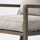 Mercana Sherlock Accent Chair Frost Gray Fabric | Brown Wood