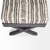 Mercana Solis Bench Black/Cream Fabric | Black Wood