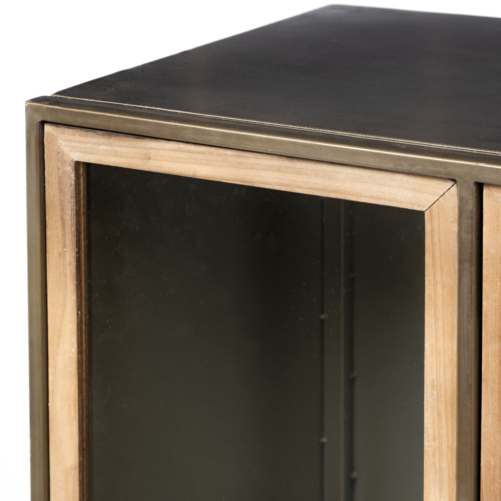 Mercana Pandora Horizontal Cabinet Brown Wood | Gray Metal | 66L