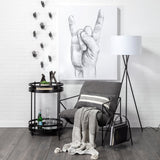 Mercana Ambrose Floor Lamp Black Metal | White Shade