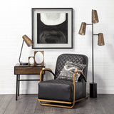 Mercana Horace Accent Chair Black Leather | Gold Iron