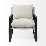 Mercana Guilia Accent Chair Frost Gray Fabric | Black Metal