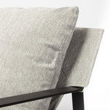 Mercana Guilia Accent Chair Frost Gray Fabric | Black Metal