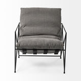 Mercana Leonidas Accent Chair Gray Fabric | Black Metal