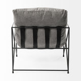 Mercana Leonidas Accent Chair Gray Fabric | Black Metal