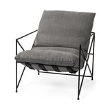 Mercana Leonidas Accent Chair Gray Fabric | Black Metal