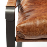 Mercana Hornet Accent Chair Brown Leather | Black Metal