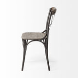 Mercana Etienne Dining Chair Brown Wood | Black Metal