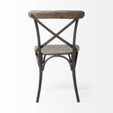 Mercana Etienne Dining Chair Brown Wood | Black Metal