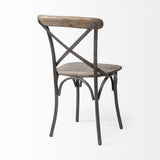 Mercana Etienne Dining Chair Brown Wood | Black Metal