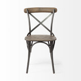 Mercana Etienne Dining Chair Brown Wood | Black Metal