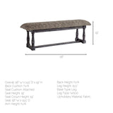 Mercana Denison Bench Black/Beige Fabric | Black Wood