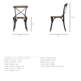 Mercana Etienne Dining Chair Brown Wood | Black Metal