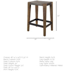 Mercana Nell Bar/Counter Stool Black Metal | Light Brown Wood | Bar