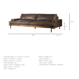 Mercana Colburne Sofa Brown Leather | Black Metal