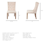 Mercana Mackenzie Dining Chair Cream Fabric | Brown Wood