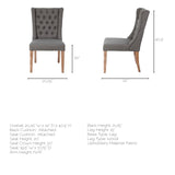 Mercana Mackenzie Dining Chair Gray Fabric | Brown Wood