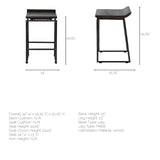 Mercana Givens Bar/Counter Stool Black Wood | Black Metal | Counter