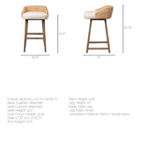 Mercana Monmouth Bar/Counter Stool Cream Fabric | Brown Wood | Bar