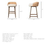 Mercana Monmouth Bar/Counter Stool Cream Fabric | Brown Wood | Counter