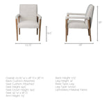 Mercana Palisades Dining Chair Cream | Light Brown Wood | Armed