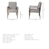 Mercana Palisades Dining Chair Gray | Brown Wood |  Armed