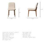 Mercana David Dining Chair Cream Fabric | Brown Wood