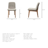 Mercana David Dining Chair Gray Fabric | Brown Wood