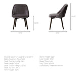 Mercana Ronald Dining Chair Gray Velvet | Black Wood (Side Chair)