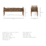 Mercana Fullerton Bench Patterned Jute | Brown Wood