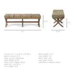 Mercana Solis Bench Beige/Black Fabric | Brown Wood