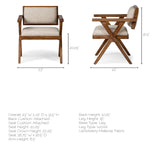 Mercana Topanga Dining Chair Cream | Medium Brown Wood