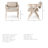 Mercana Topanga Dining Chair Cream Fabric | Blonde Wood